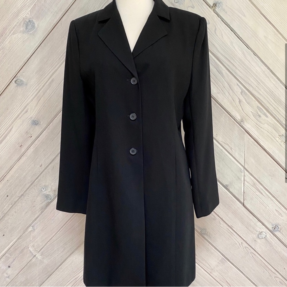 Winter Uniform JohnPaul Richard Tall LongLine Black Blazer | Long Black Coat